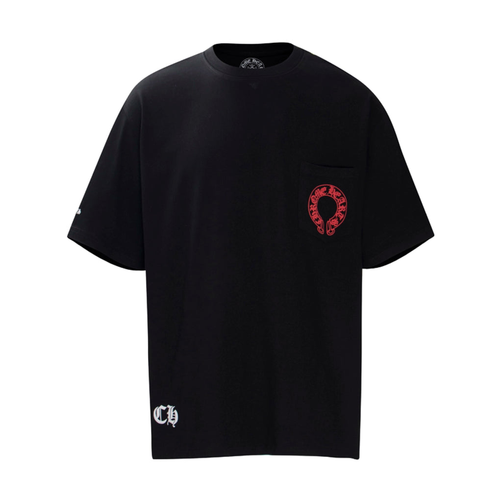 Chrome Hearts Black & Red Cemetery Horseshoe T-shirt